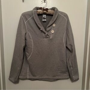 The North Face Women’s Crescent Ridge Grey Fleece Pullover Sweatshirt Sz Large